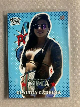 2019 P4p Mma Pop Heart Claudia Gadelha Custom Trading Card 1/1 Ufc
