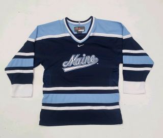 Vintage Nike Bauer University Of Maine Black Bears Size Medium Hockey Jersey