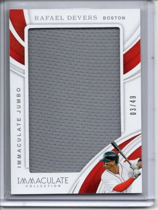 Rafael Devers Jersey Patch /49 2019 Panini Immaculate Jumbo Sp Red Sox 