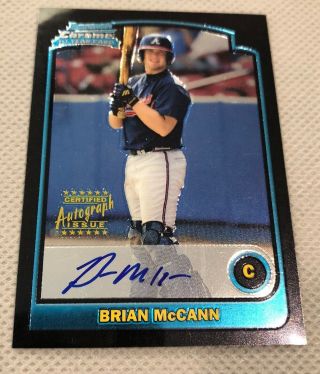 2003 Bowman Chrome Autographs Brian Mccann Rookie Auto Atlanta Braves 331