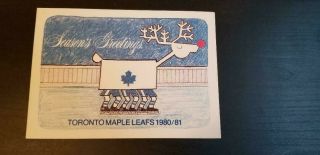 1980 - 81 Toronto Maple Leafs Vintage Seasons Greetings Card