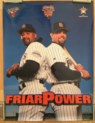 Ken Caminiti Greg Vaughn Vintage 1997 San Diego Padres Friar Power 18x24 Poster