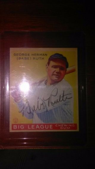 1933 Authentic Babe Ruth Big League Chewing Gum Rookie Card