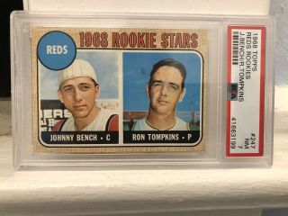 1968 Topps 247 Johnny Bench Reds Rc Rookie Hof Psa 7 Nm " High End "