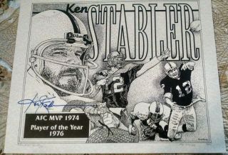 Ken Stabler Signed 16x20 Limited Artist Proof Lithograph Raiders & Hof Legend