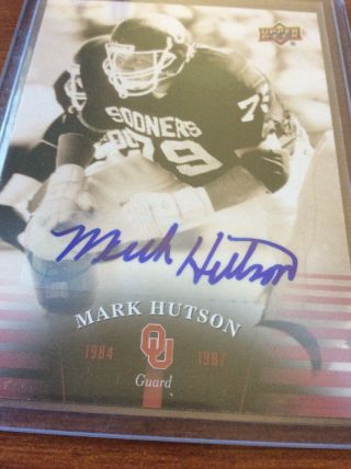 2011 Upper Deck OU Football Autograph for Mark Hutson 48 2