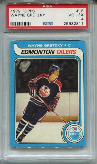 1979 79 Topps Hockey 18 Wayne Gretzky Rookie Card Rc Psa 4