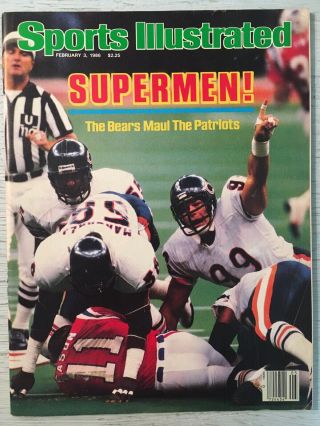 1986 Dan Hampton Bowl Chicago Bears Sports Illustrated Label Removed