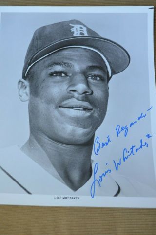 Lou Whitaker Vintage Autographed Signed 8x10 Photo Detroit Tigers Circa 1979