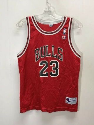 Vintage Chicago Bulls 23 Michael Jordan Nba Champion Jersey Youth Size Xl 18 - 20