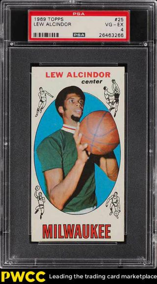 1969 Topps Basketball Lew Alcindor Rookie Rc 25 Psa 4 Vgex (pwcc)