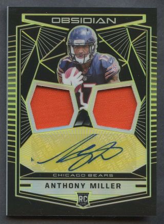 2018 Panini Obsidian Gold Anthony Miller Rc Rookie Dual Jersey Auto 7/10 Bears