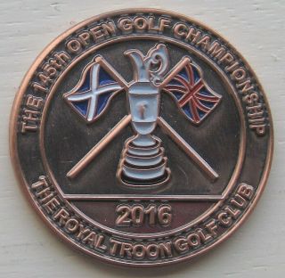 2016 Open Bronze Commemorative Large Coin Golf Ball Marker Royal Troon Golf Club
