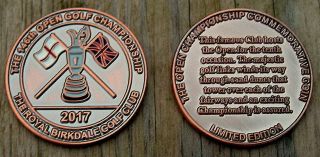 2017 Open Large Bronze Commemorative Coin Golf Ball Marker Royal Birkdale Club
