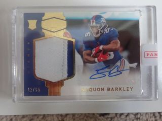 2018 Panini Saquon Barkley Plates And Patches Rookie Patch Autograph Ed To 99