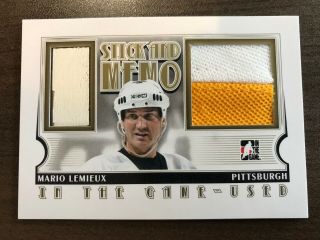 Mario Lemieux 13/14 Itg In The Game Gold /10 Jersey/patch Stick And Memo Sp