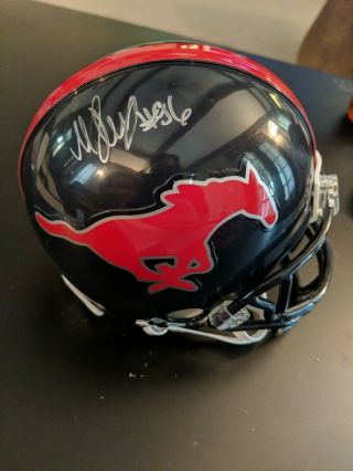 Margus Hunt Signed Autograph Mini Helmet Smu Mustangs Auto Ncaa Colts