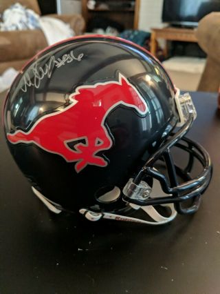 MARGUS HUNT Signed Autograph Mini Helmet SMU MUSTANGS AUTO NCAA COLTS 2
