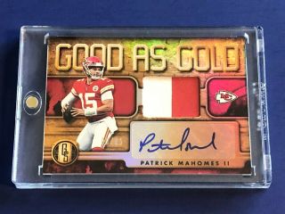 2019 Gold Standard Patrick Mahomes Ii Good As Gold 2 Color Patch Auto /25
