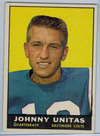 1961 Topps 1 Johnny Unitas Baltimore Colts Football Card