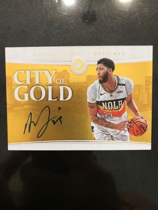 Anthony Davis 2018 - 19 Panini Opulence Gold City Of Gold Autograph 25/25 