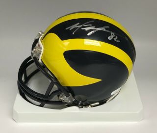 Mario Manningham Signed Michigan Wolverines Mini Helmet Jsa Witnessed Auto