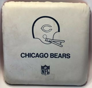 Vintage Chicago Bears Nfl Bleacher Bench Seat Cushion Pad White With Blue Logo