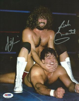 Jimmy Garvin Rick Martel Signed Wwe 8x10 Photo Psa/dna Awa Picture Autograph