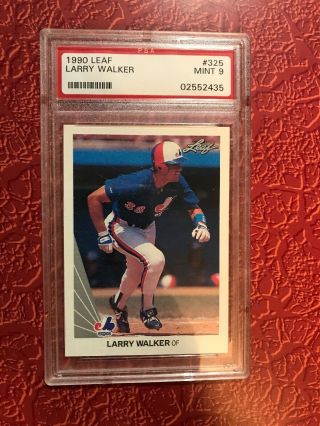1990 Leaf Baseball Larry Walker Rc 325 Psa 9