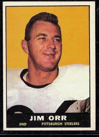 1961 Topps Football Steelers Colts Jim " Jimmy " Orr Rookie Card Rc 108 Nm - Mt