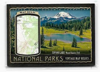 2018 Goodwin Champions National Parks Tipsoo Lake Vintage Map Relic 77/99