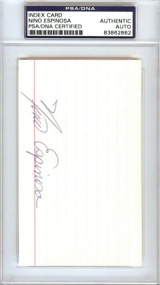 Nino Espinosa Autographed Signed 3x5 Index Card Mets,  Phillies Psa/dna 83862862