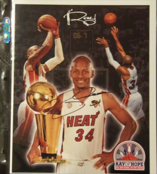 Ray Allen Autographed Photo 8 X 10 Ray Of Hope 8 X 10 Photo
