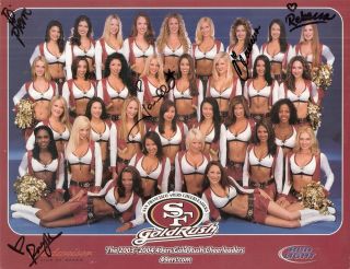 2003 - 04 San Francisco 49ers Gold Rush Cheerleaders 8x10 Autographed Photo