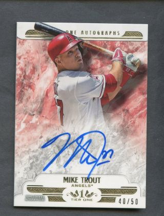 2016 Topps Tier One Mike Trout Angels Auto 40/50