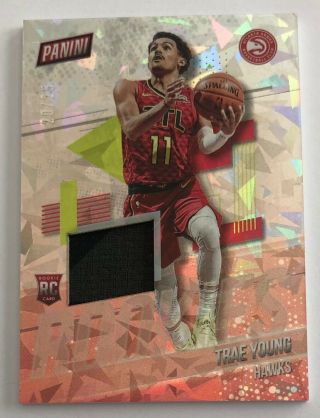 2019 Panini National Silver Trae Young Jersey Cracked Ice Rc Card D /25