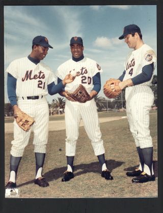 Cleon Jones Tommie Agee Ron Swoboda 8x10 Color Photo 1969 Mets Outfield