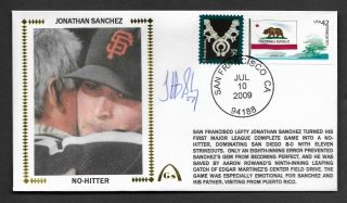 Jonathan Sanchez No Hitter Signed Gateway Stamp Envelope San Francisco Postmark