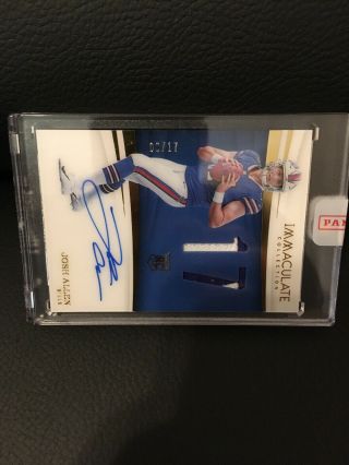 2018 IMMACULATE JOSH ALLEN ROOKIE NUMBERS 2 COLOR ON CARD AUTO PATCH SSP 9/17 3