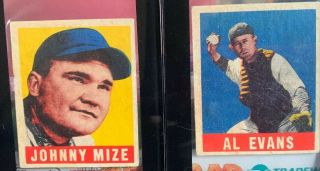 1948 Leaf Johnny Mize (hof) Ny Giants/yankees Al Evans Washington Senators