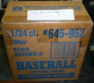 1995 Topps Baseball Series 2 Factory Jumbo Pack Display 1/24 Nip
