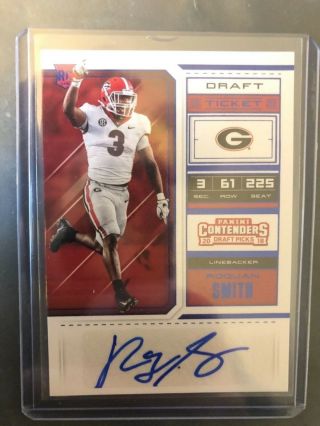 2018 Contenders Roquan Smith Draft Ticket Auto