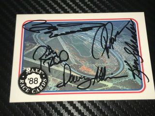 Rare Davey Allison Bill Elliott Ricky Rudd Schrader Parsons Signed 88 Maxx Card