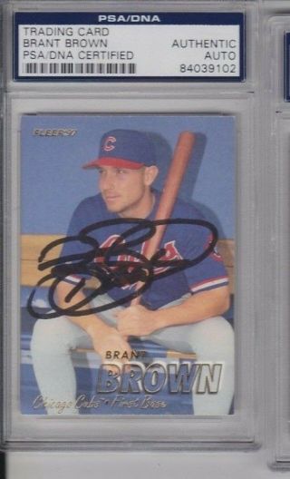 Brant Brown Chicago Cubs Psa Certified Encapsulated Auto Signed 1997 Fleer Rc