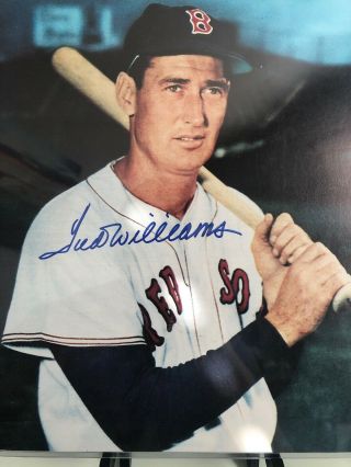 Ted Williams Hand Signed Authentic Autograph 8x10 Photo Boston Red Sox Great