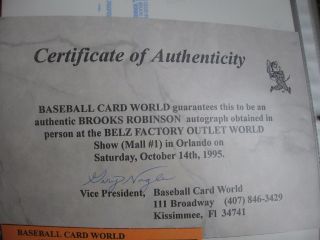 1995 Brooks Robinson HOF Baseball - Baltimore Orioles - Signed Photo 8x10,  2 ' s 5