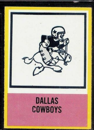 1967 Philadelphia Football Dallas Cowboys Team Logo Card 60 Vg - Ex Centered