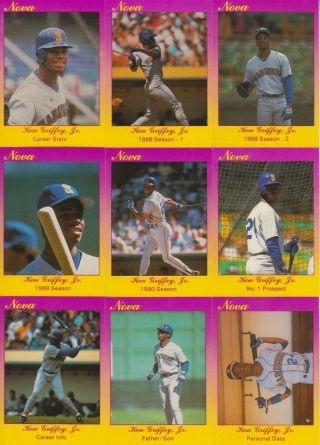 1990 Nova Baseball Ken Griffey Jr.  9 Card Set 66 Of 500 172 - 180 Nm
