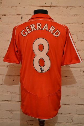 Vintage Liverpool England 2006/2008 Home Football Shirt Soccer Jersey 8 Gerrard