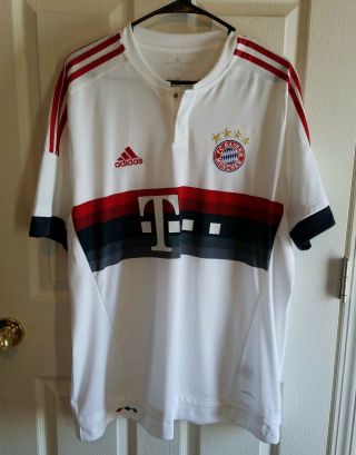 Adidas Climacool Fc Bayern Munchen T - Mobile White Red Soccer Jersey Men 